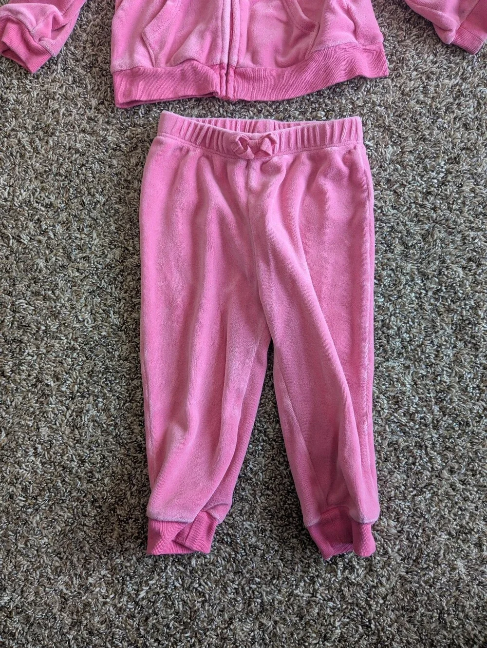 Vintage Ralph Lauren Baby Girls Velour Tracksuit  Size 12 Months Pink